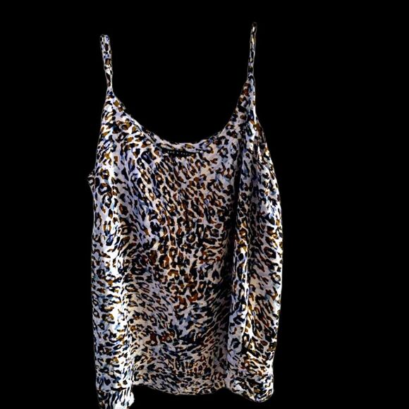 Leopard animal print shell tank size M adjustable spaghetti straps - Picture 6 of 7
